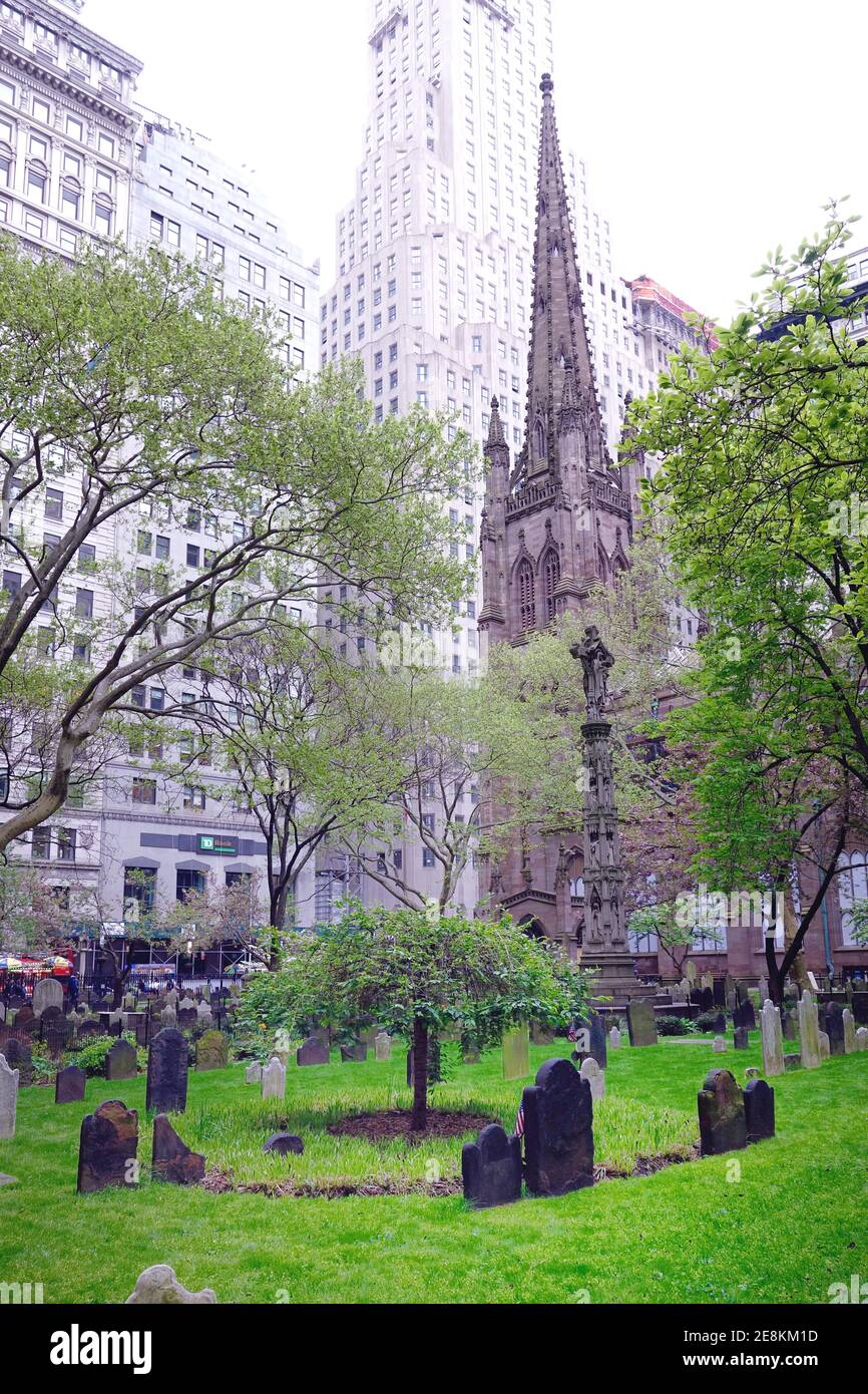 Trinity Church e cimitero di New York City Foto Stock