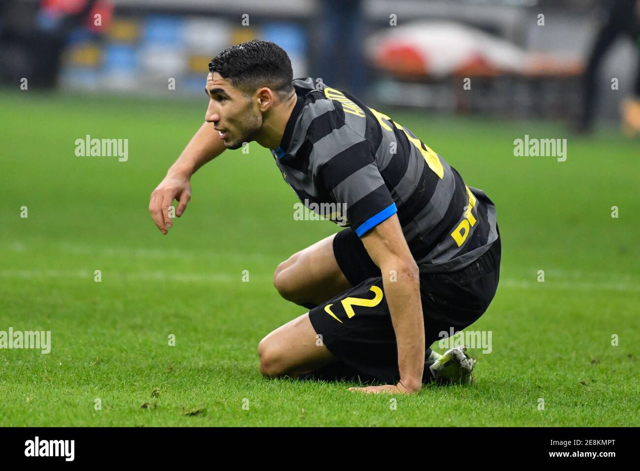 Milano, Italia. 30 gennaio 2021. Achraf Hakimi (2) di Inter Milan ha visto nella serie UNA partita tra Inter Milan e Benevento a Giuseppe Meazza di Milano. (Foto: Gonzales Photo - Tommaso Fimiano). Foto Stock