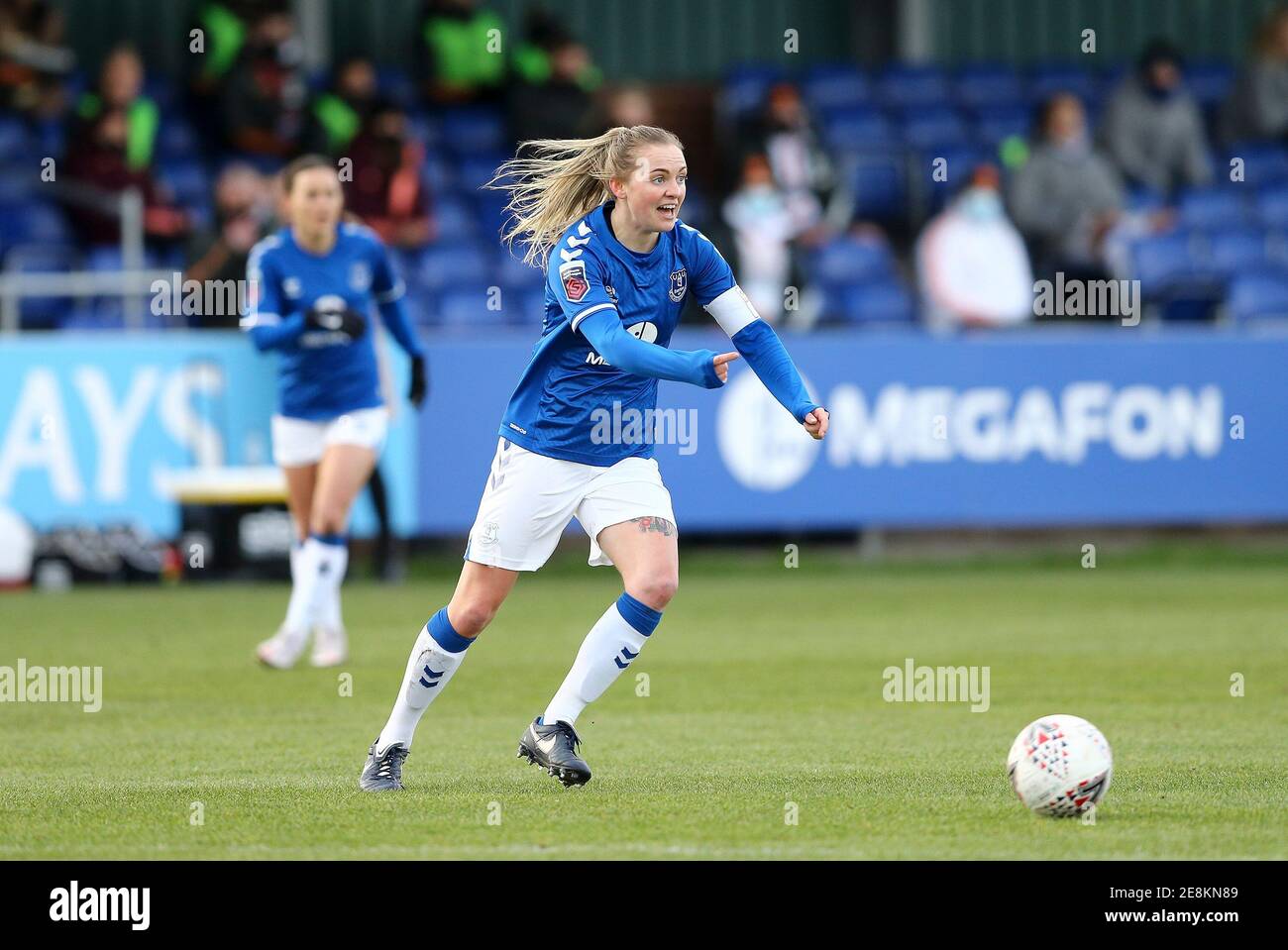 Liverpool, Regno Unito. 31 gennaio 2021. Lucy Graham di Everton 1n azione. Barclays Super League match femminile, Everton Women contro Manchester Utd Women al Walton Hall Park di Liverpool domenica 31 gennaio 2021. Questa immagine può essere utilizzata solo per scopi editoriali. Solo per uso editoriale, è richiesta una licenza per uso commerciale. Nessun uso in scommesse, giochi o un singolo club/campionato/giocatore publications.pic di Chris Stading/Andrew Orchard sports photography/Alamy Live News Credit: Andrew Orchard sports photography/Alamy Live News Foto Stock