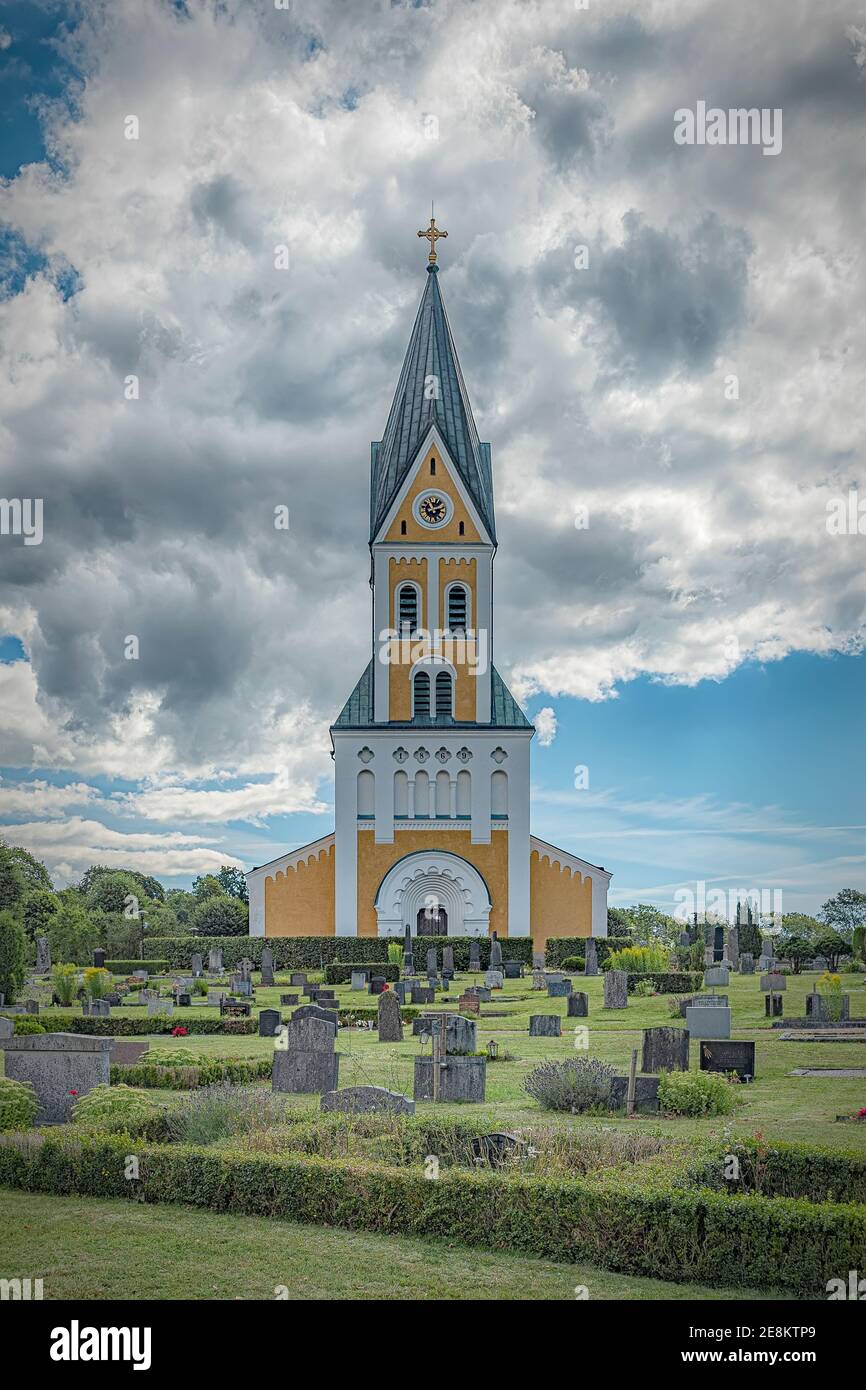 La chiesa fu costruita nel 1868-1872 ed è stata progettata dal famoso architetto Helgo Zettervall. Foto Stock