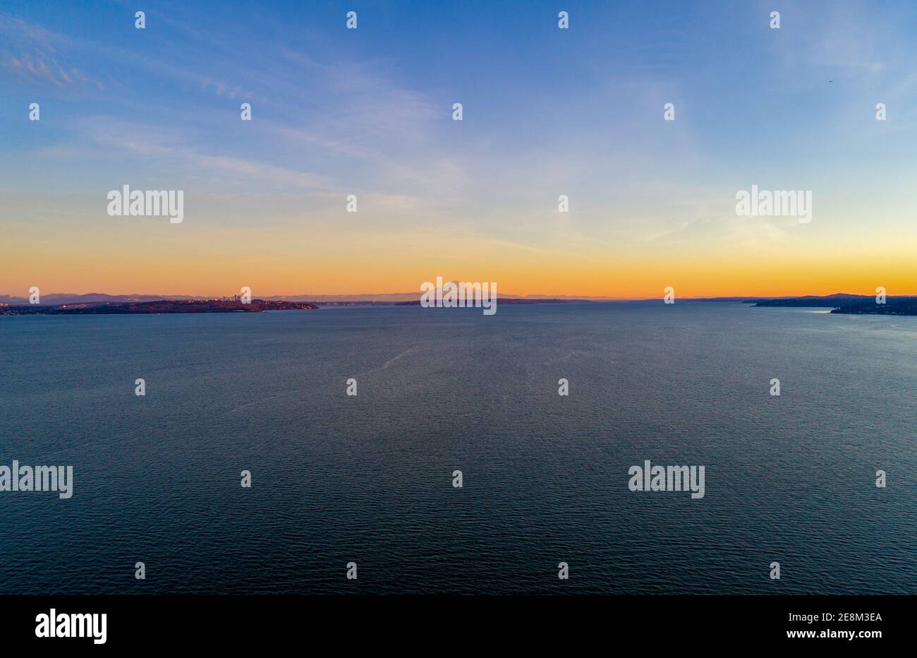 Isola di Bainbridge al tramonto Foto Stock