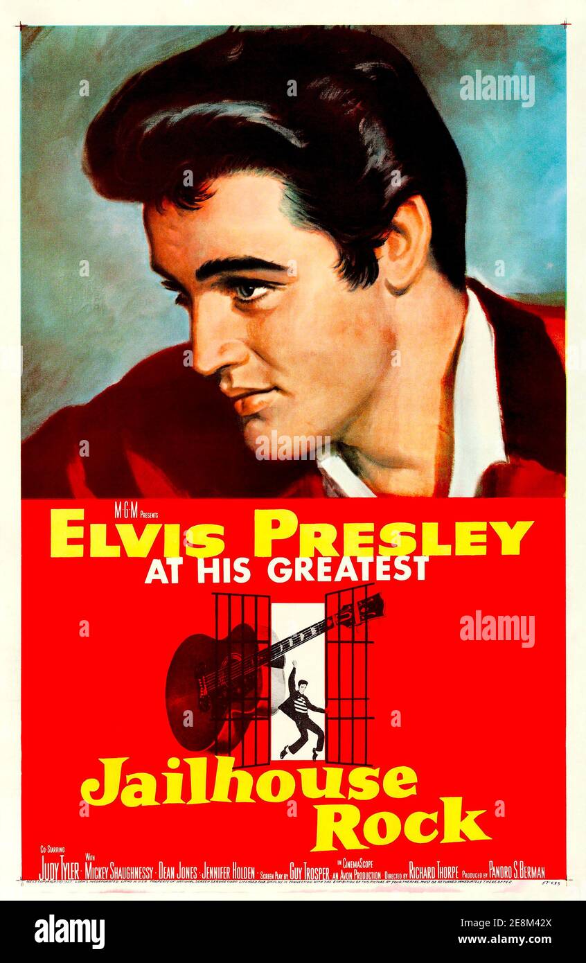 Elvis Presley, Jailhouse Rock, il manifesto del film "Elvis Presley al suo più grande" 1957 Foto Stock