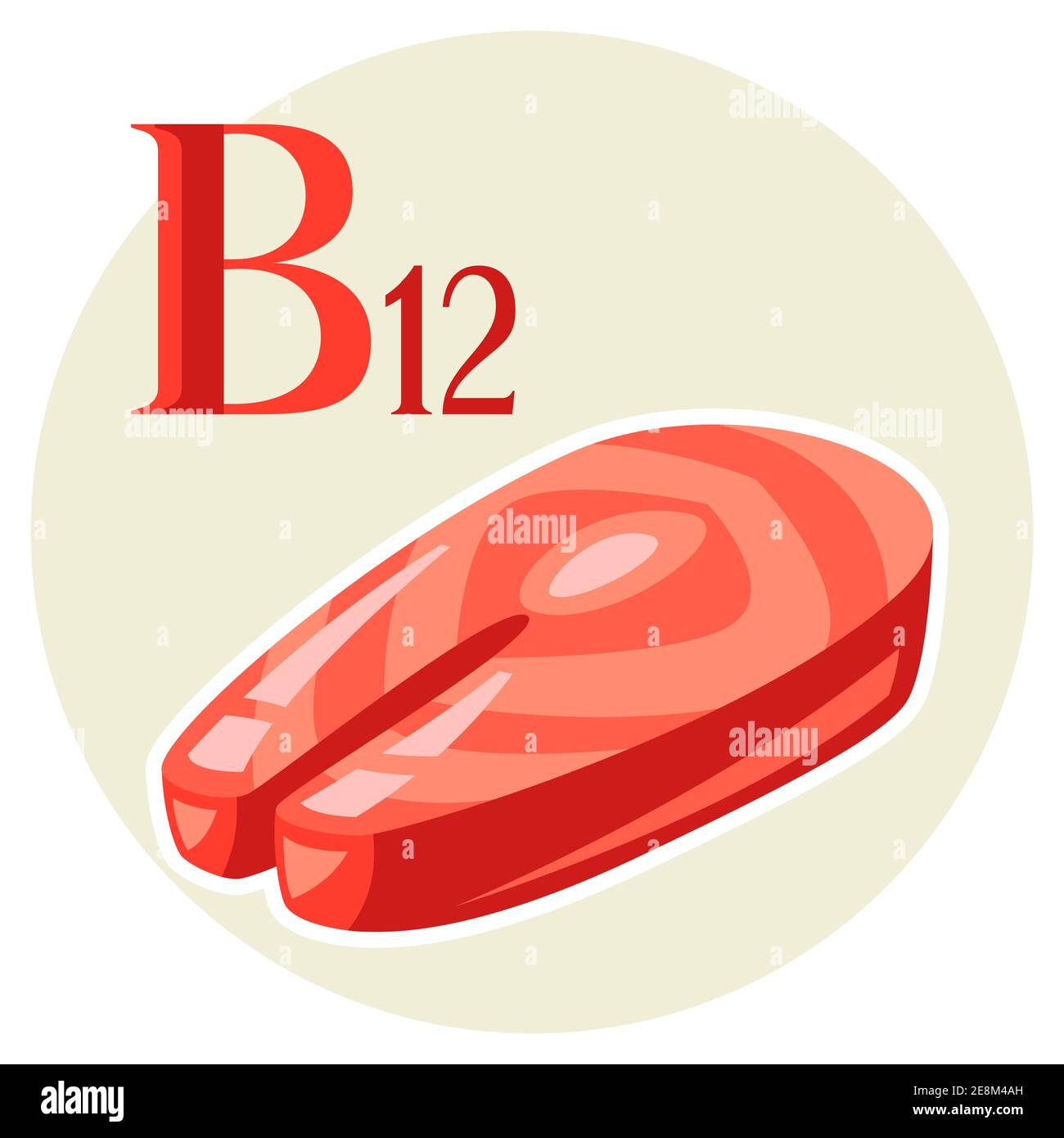 Illustrazione della bistecca di salmone stilizzata. Illustrazione Vettoriale