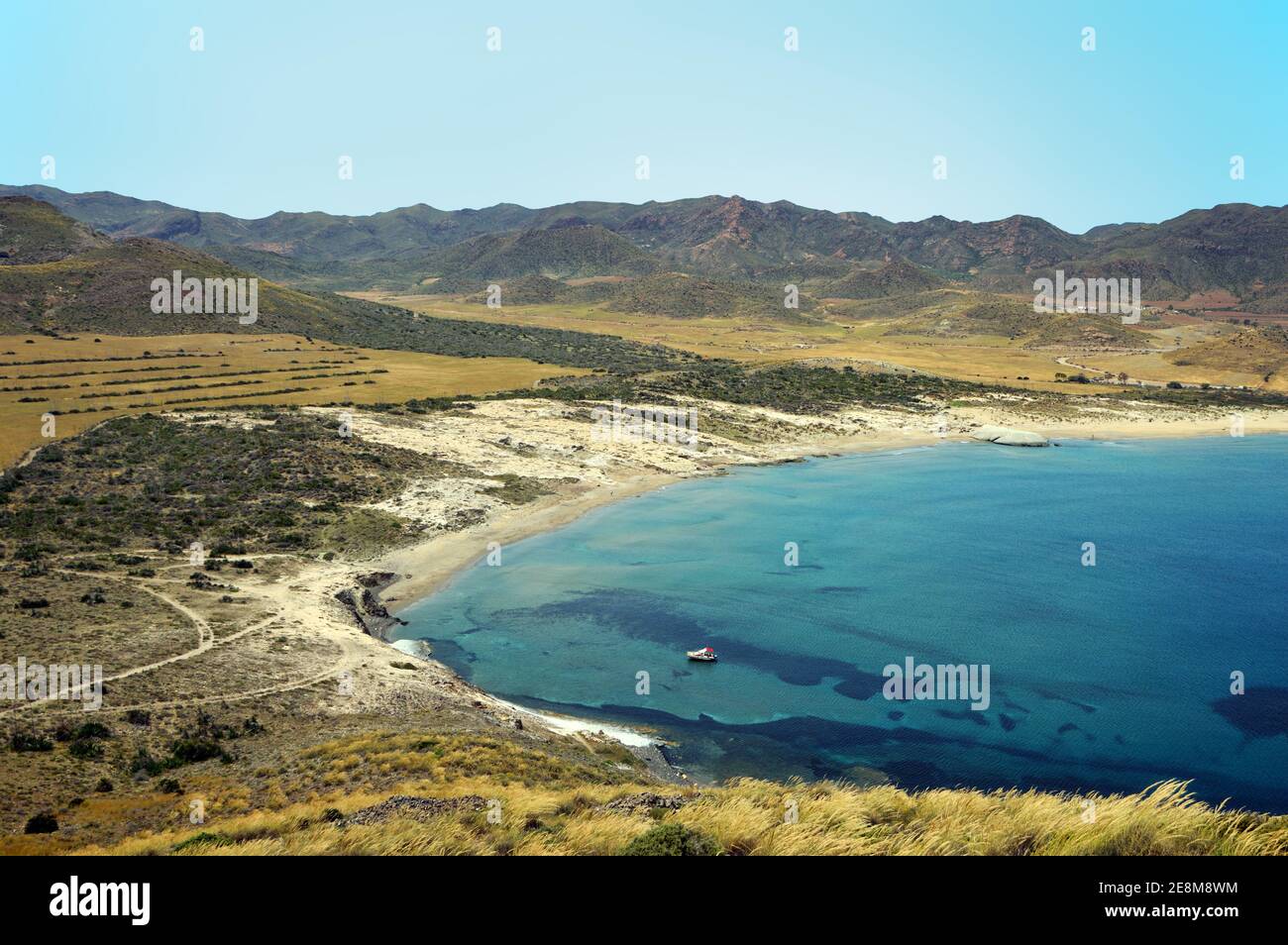 Playa de los Genoveses si trova nel Parco Nazionale di Cabo de Gata in Spagna. Foto Stock