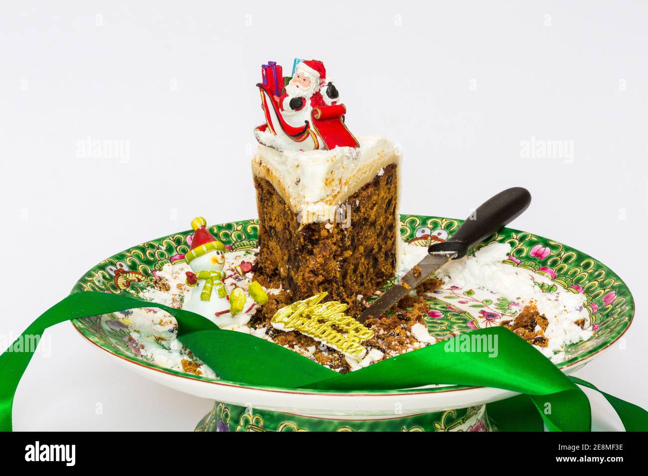 L'ultima fetta di torta di Natale . Foto Stock