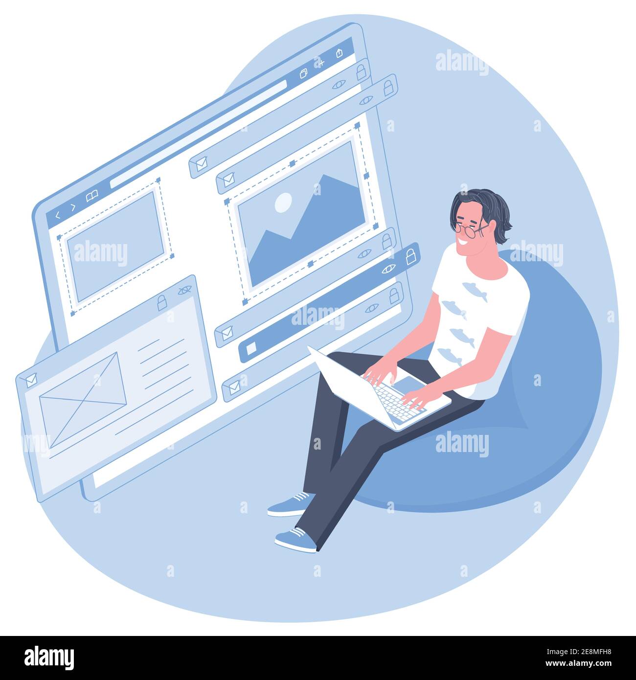software di programmazione per progettisti di sviluppatori Illustrazione Vettoriale