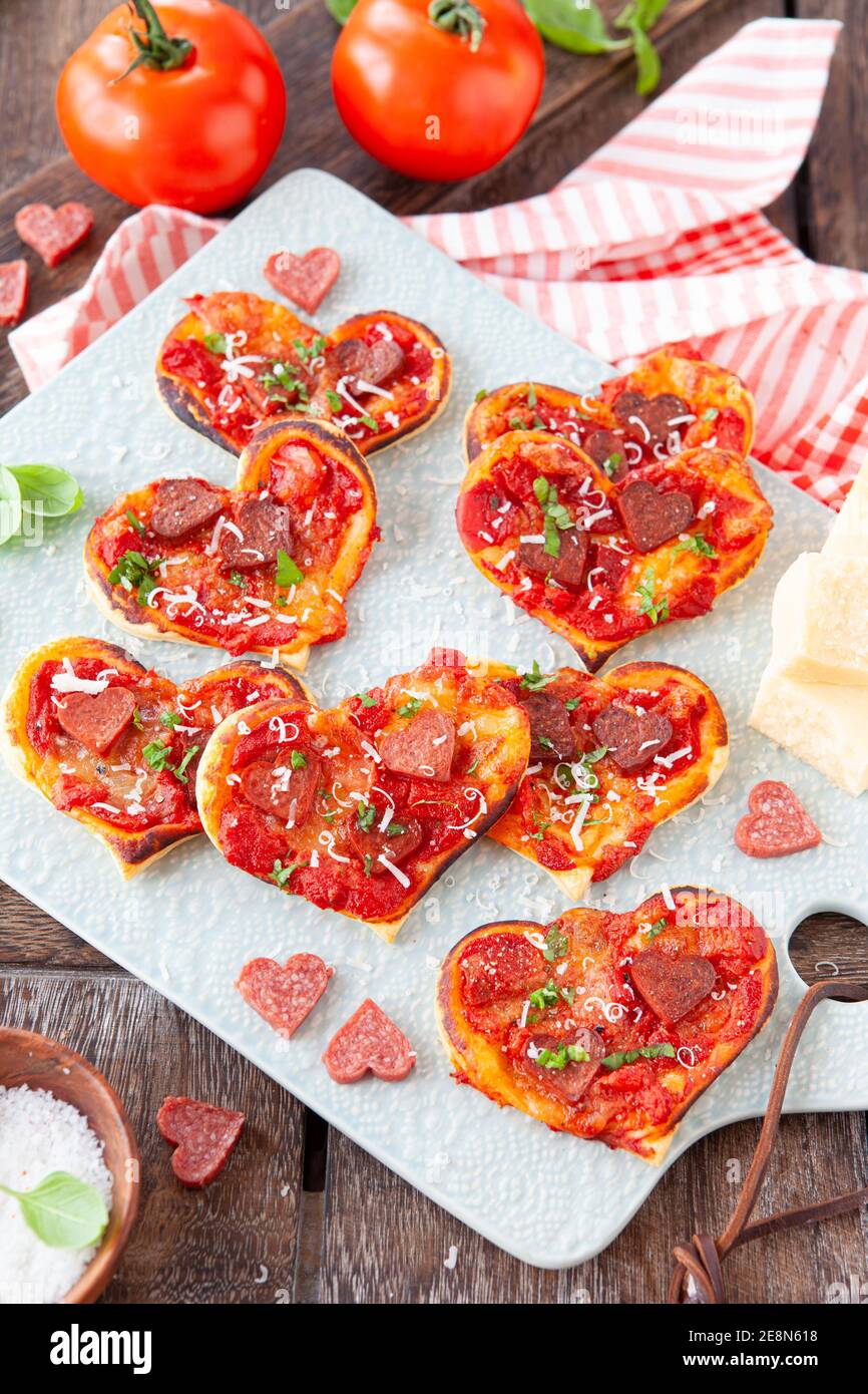 Mini Pizza eredita la forma Foto Stock