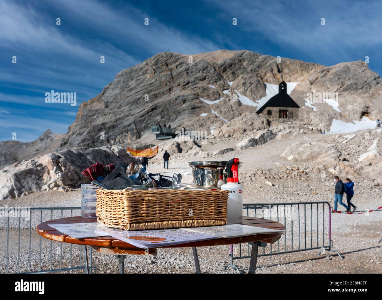 Sullo Zugspitze in Baviera Foto Stock