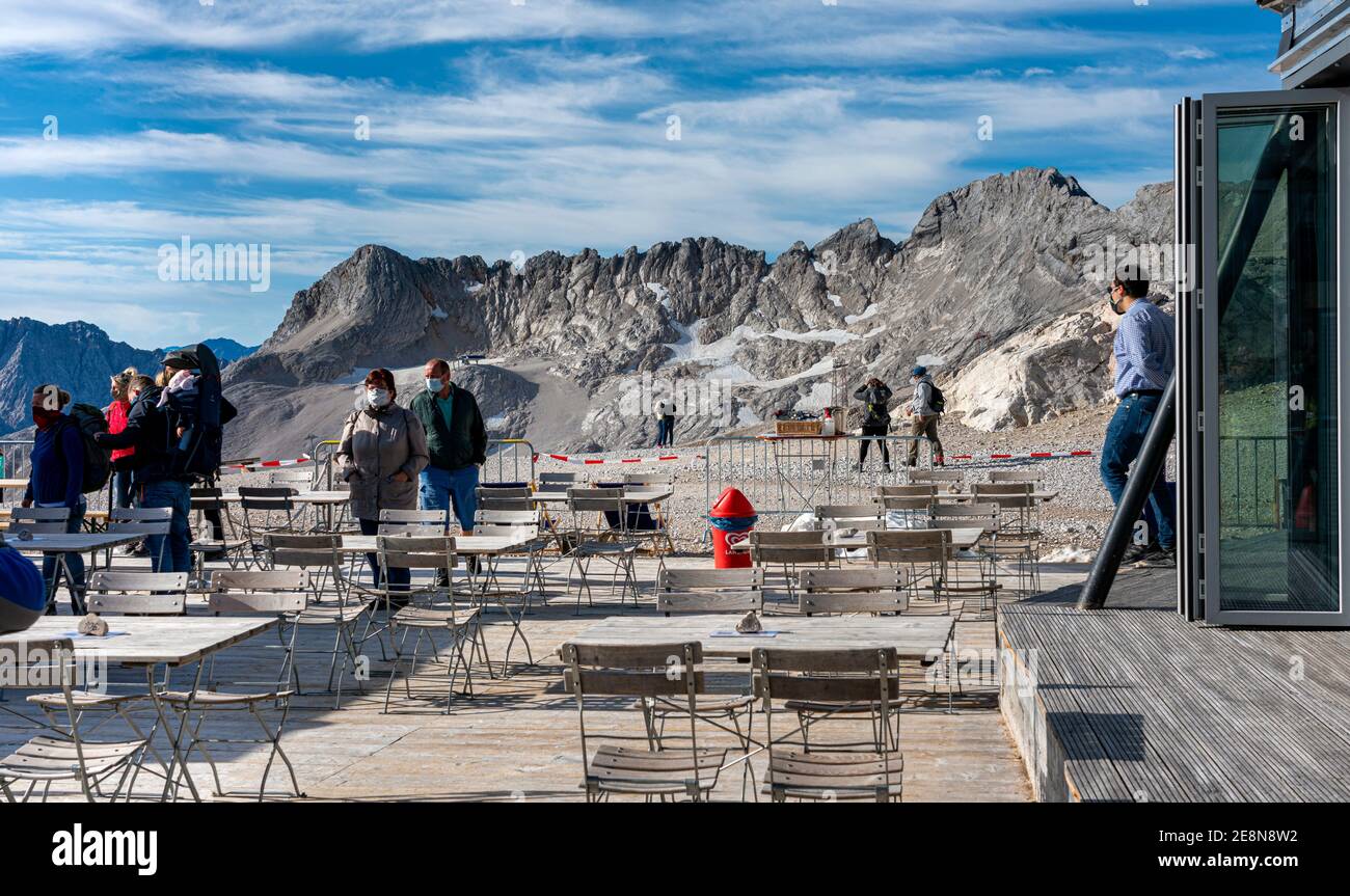 Sullo Zugspitze in Baviera Foto Stock