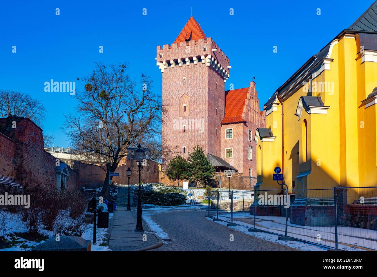 Castello reale nella città vecchia di Poznan nella soleggiata giornata invernale, Poznan, Polonia Foto Stock