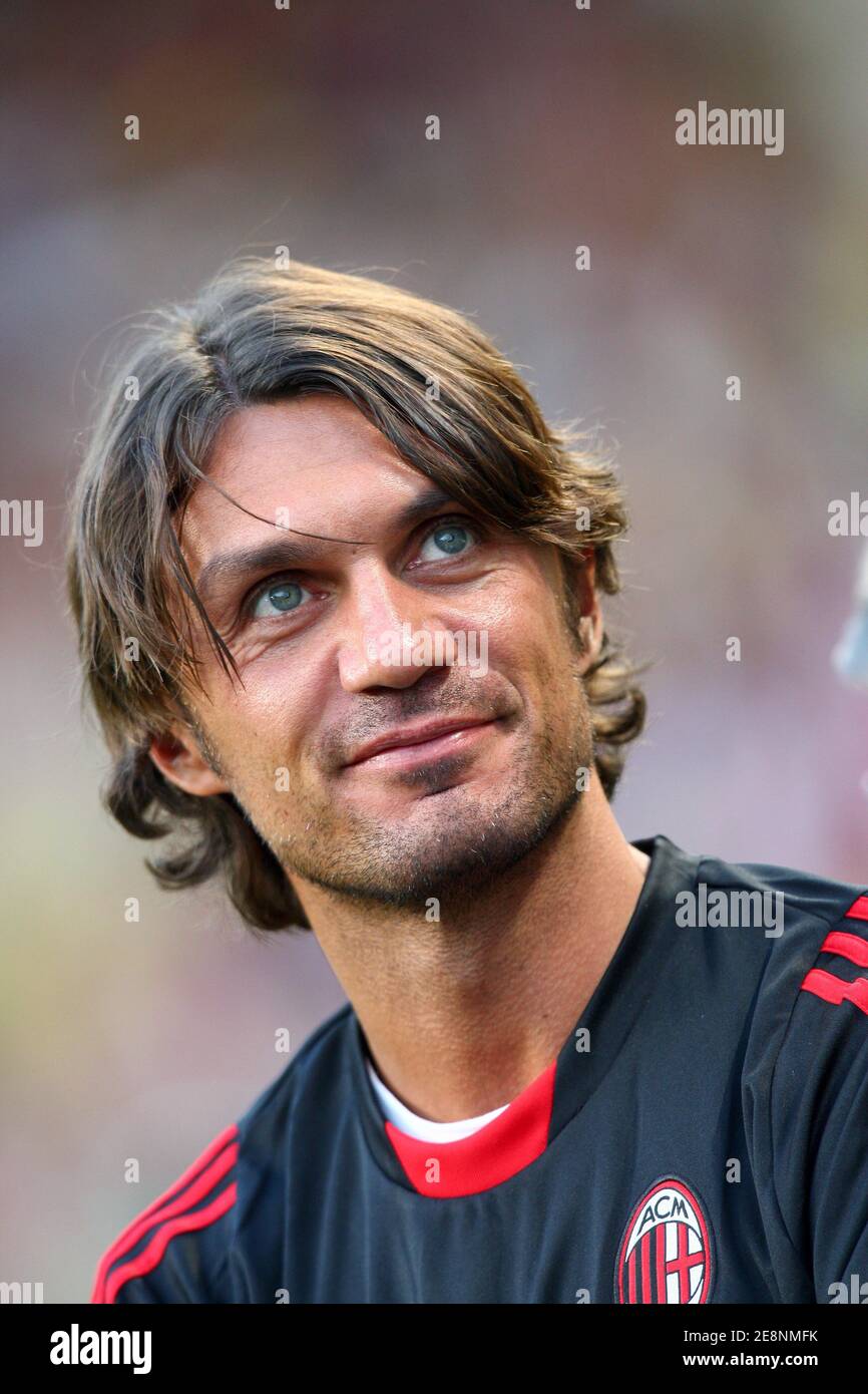 Paolo Maldini di AC Milan durante il torneo UEFA Super Cup, AC Milan vs FC Sevilla allo stadio Louis II di Monaco il 31 agosto 2007. AC Milan ha vinto 3-1. Foto di Christian Liegi/ABACAPRESS.COM Foto Stock