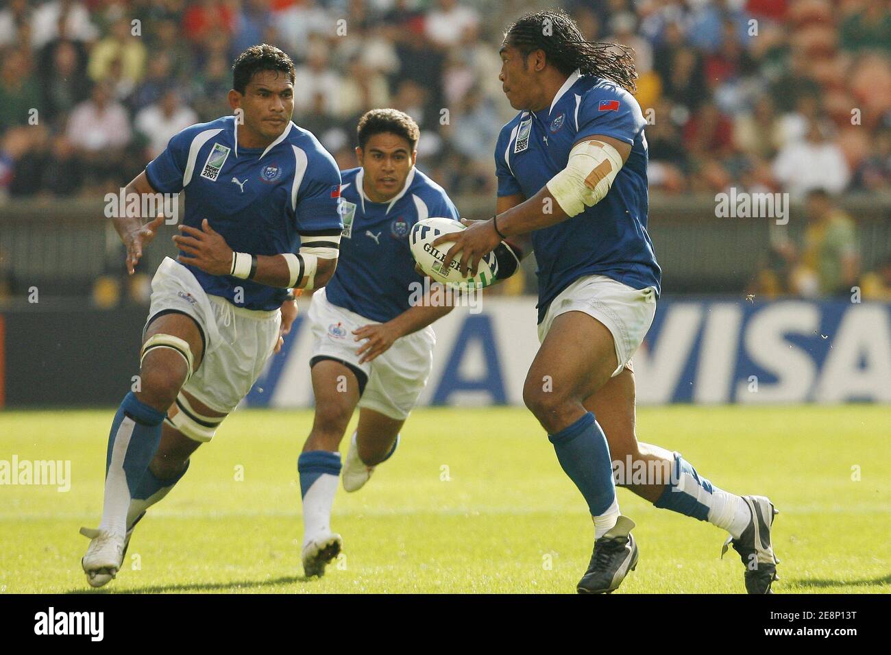 Henry Tuilagi di Samoa durante la partita della Coppa del mondo di rugby IRB Pool A - Sudafrica contro Samoa al Parc des Princes, a Parigi, Francia, il 9 settembre 2007. Il Sudafrica ha vinto 59-7. Foto piscina Rugby 2007/Cameleon/ABACAPRESS.COM Foto Stock