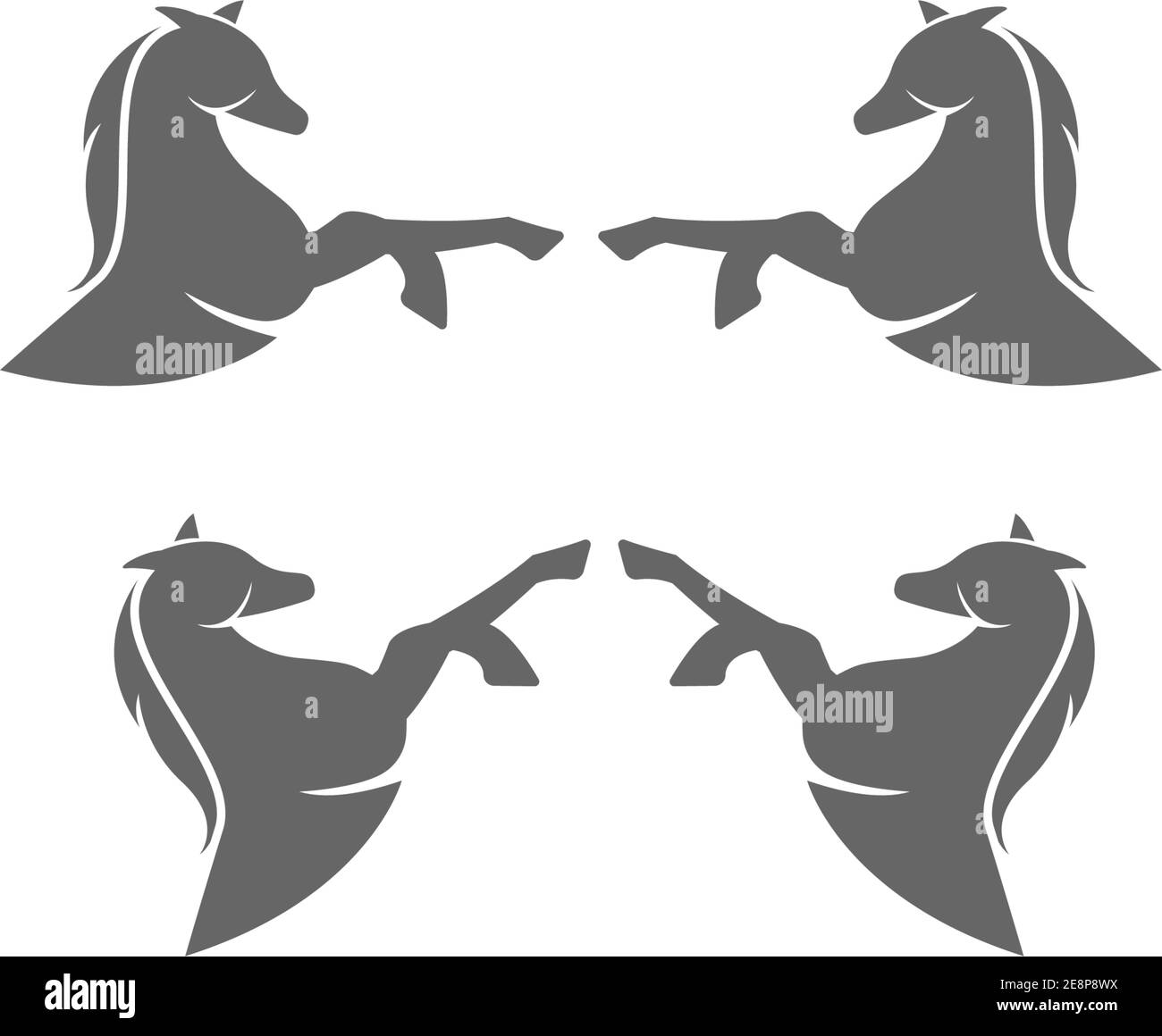 Immagine vettoriale del modello di disegno con l'icona del logo Horse Illustrazione Vettoriale