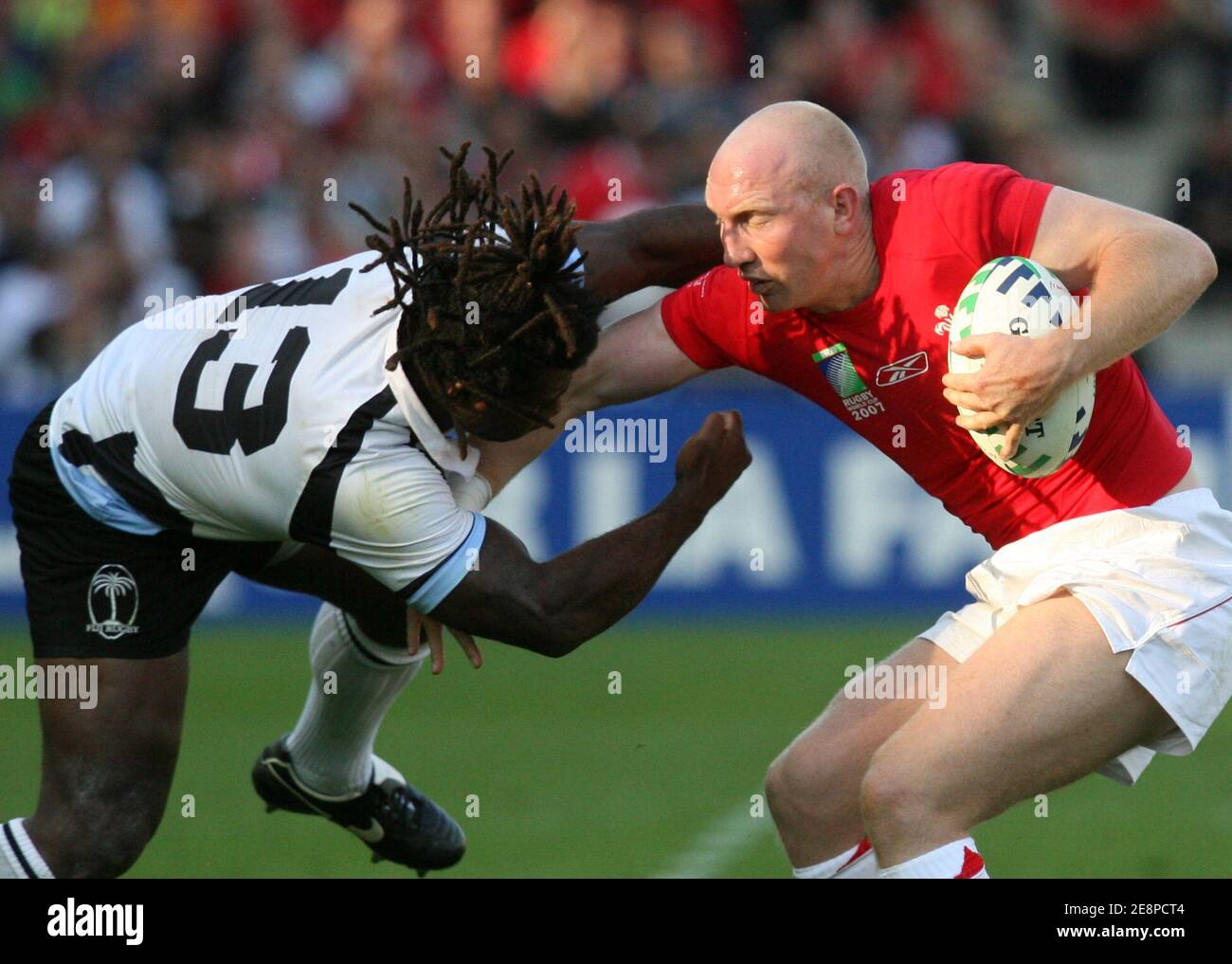 Fiji's Seru Raben durante la Coppa del mondo di rugby IRB, pool B, Galles vs Figi allo stadio Beaujoire di Nantes, Francia, il 29 settembre 2007. Foto di Medhi Taamallah/Cameleon/ABACAPRESS.COM Foto Stock