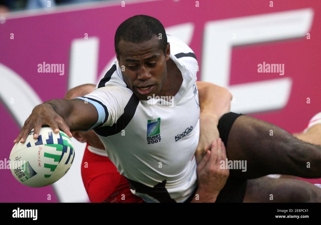 Giocatore delle Figi durante la Coppa del mondo di rugby IRB, pool B, Galles vs Figi allo stadio Beaujoire di Nantes, Francia, il 29 settembre 2007. Foto di Medhi Taamallah/Cameleon/ABACAPRESS.COM Foto Stock