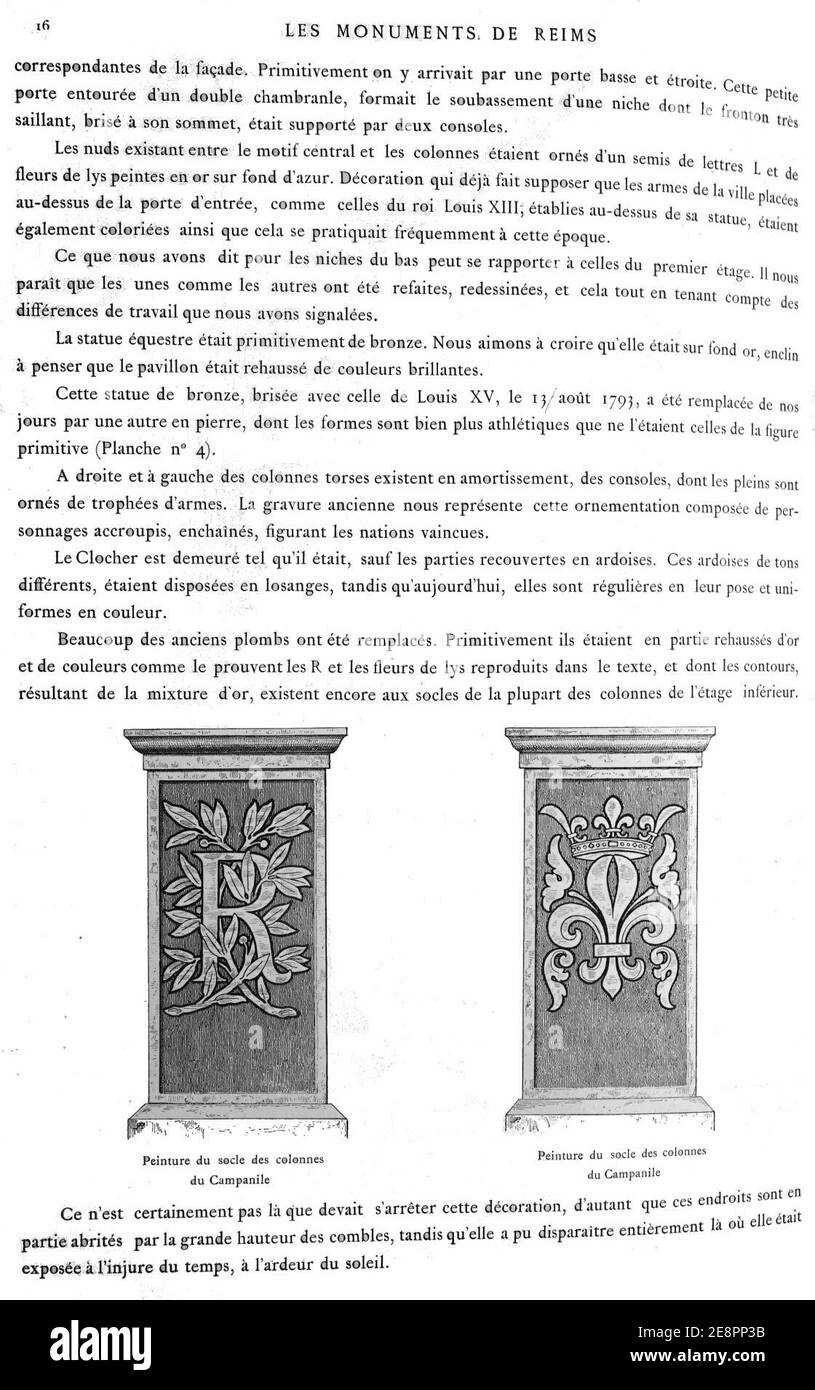 Monumenti storici di Reims Hôtel de ville 89038. Foto Stock