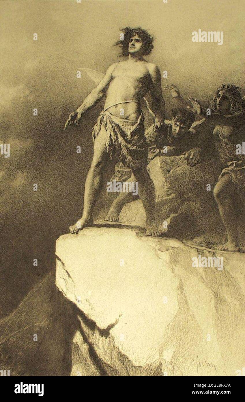 Mihály Zichy - Illustrazione alla tragedia di Imre Madách Uomo - fuori dal paradiso (scena 15) Foto Stock