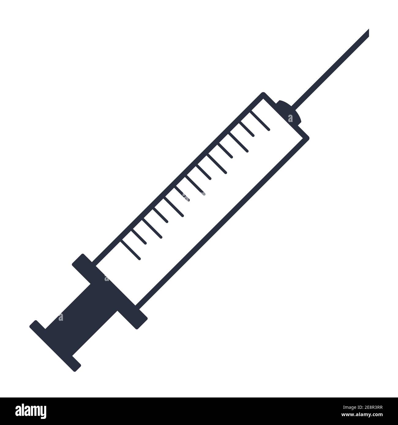 Simbolo della vaccinazione con siringa icona del vettore medico per l'iniezione con siringa o farmacia Illustrazione Vettoriale