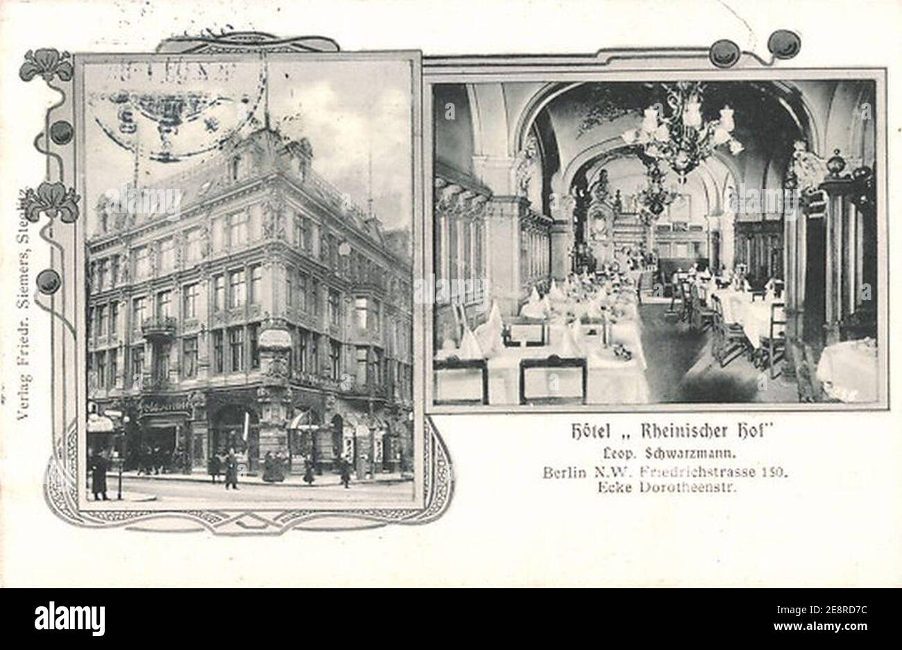 Mitte Rheinischer Hof 1909. Foto Stock