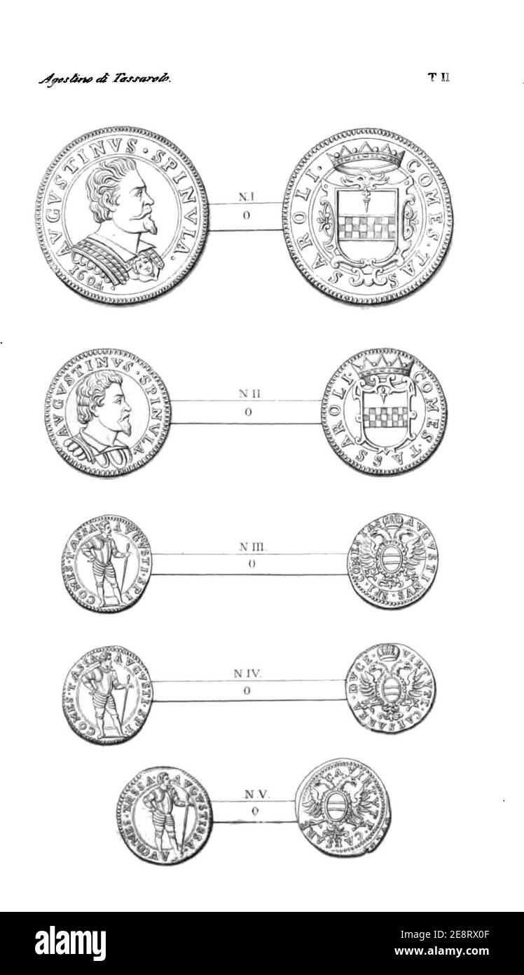 Monete e medaglie degli Spinola tav II Foto Stock