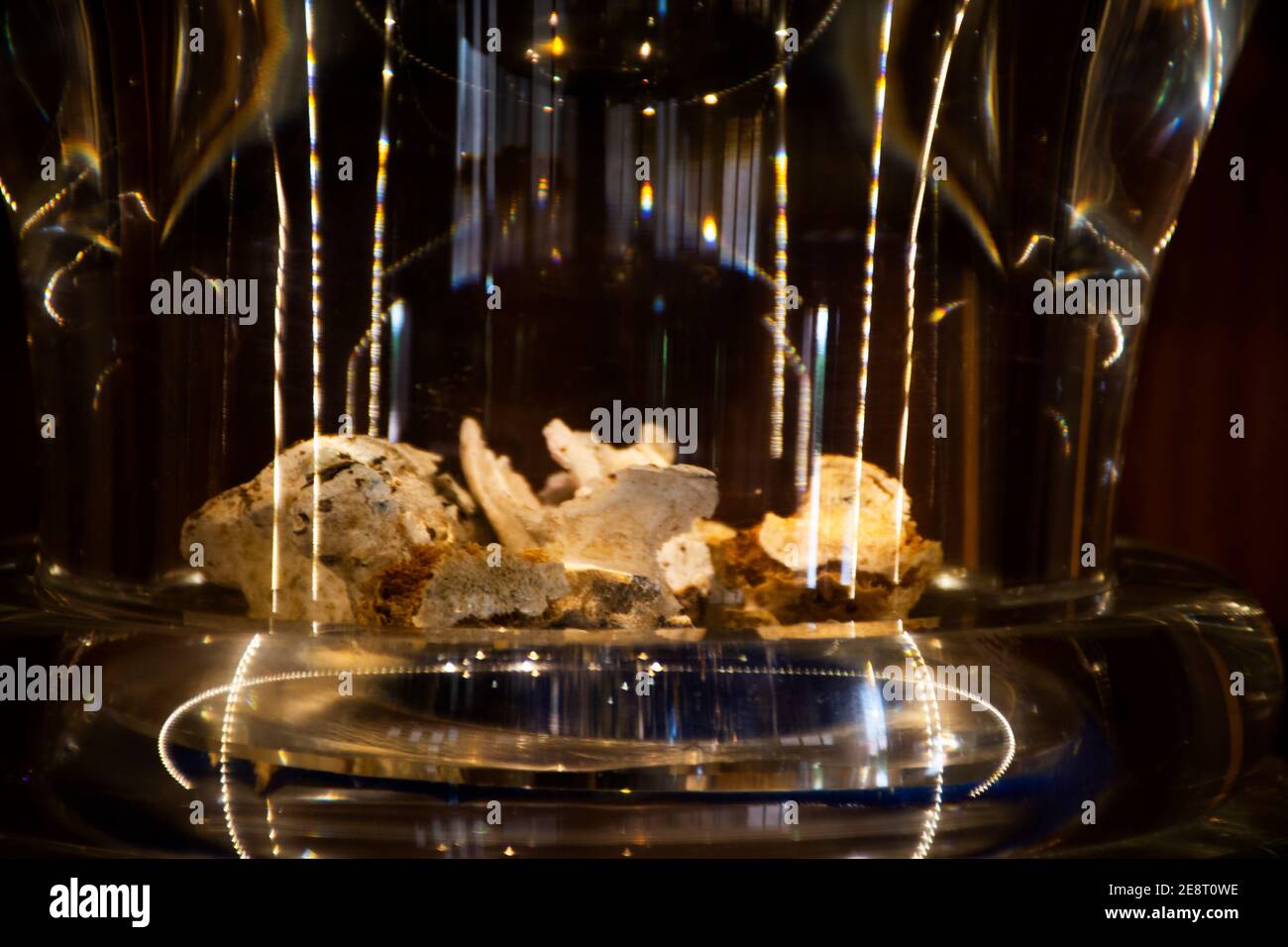 Urna sulle ossa del venerabile Ajahn Luang TA Maha Bua Mahatera per i thailandesi e visita straniera Rispettare la preghiera a Wat Pa Baan Taad o. Foto Stock