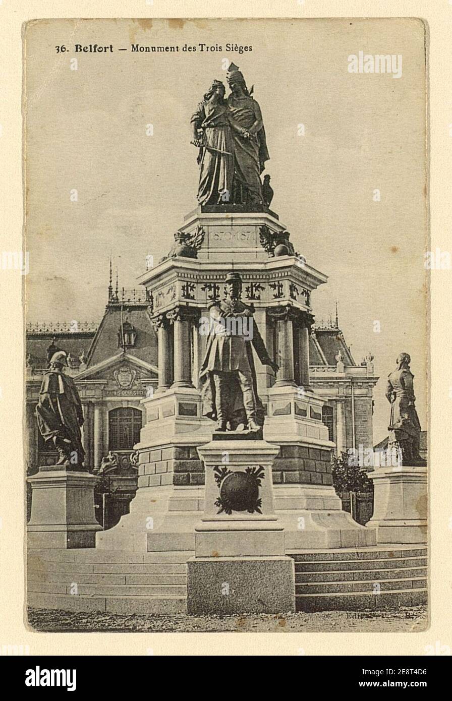 Monument-3-sieges-Belfort-1914. Foto Stock