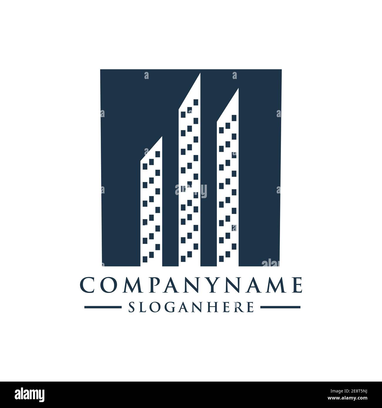 Logo skyline città. Logo urbano grafica vettoriale design Illustrazione Vettoriale