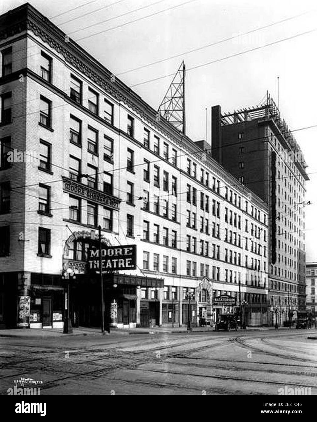 Moore Theatre, angolo sud-est di 2nd Ave e Virginia St, Seattle Foto Stock
