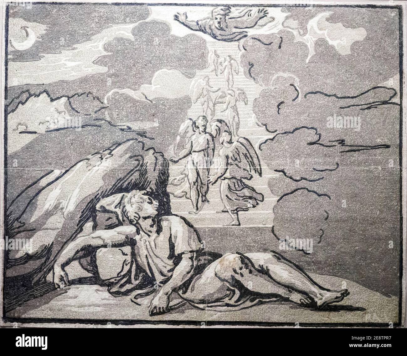 Jacon's Dream 1517-1518 di Raffaello Pen e inchiostro marrone, pennello e broen ink wash, gesso nero Foto Stock