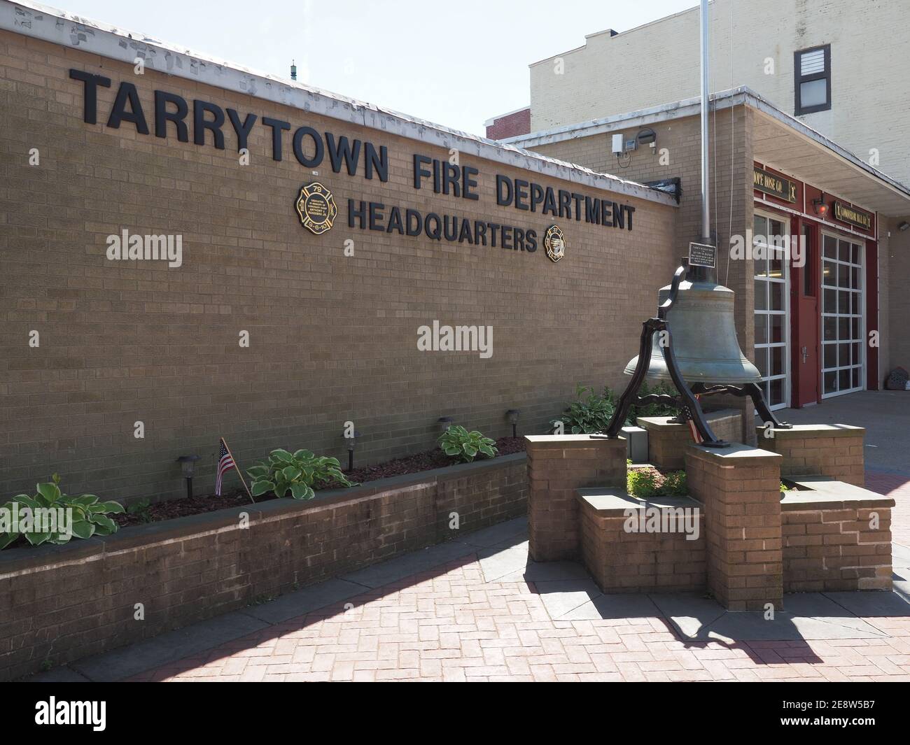 Immagine della sede del Dipartimento dei vigili del fuoco di Tarrytown. Foto Stock