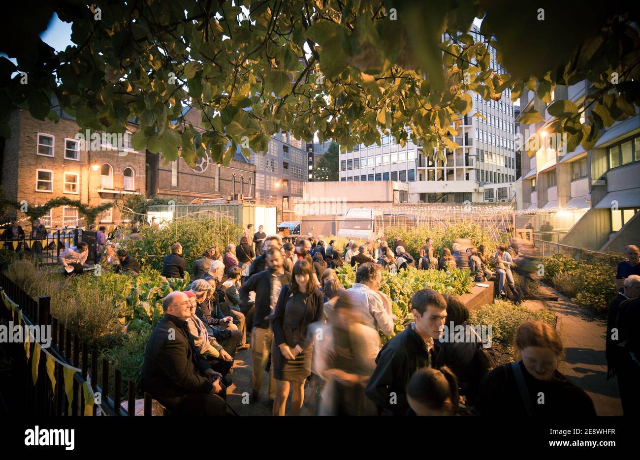 Evento al Melior Street Community Garden, St Mungo's. Foto Stock