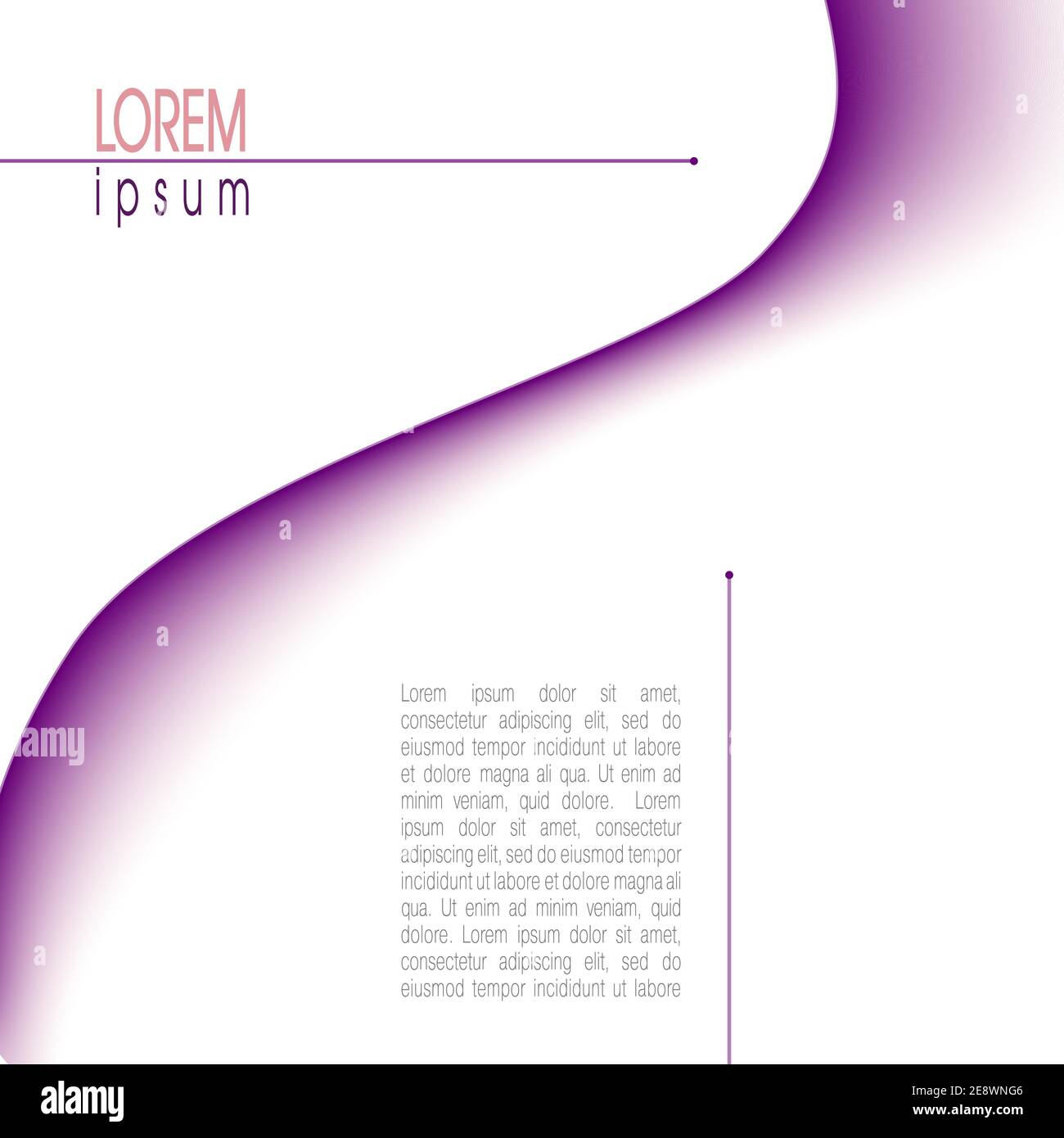 Layout con onda astratta viola. Modello per libro, brochure, poster, opuscolo, volantino, invito, infografica. Sfondo vettoriale minimalista. EPS10 Illustrazione Vettoriale