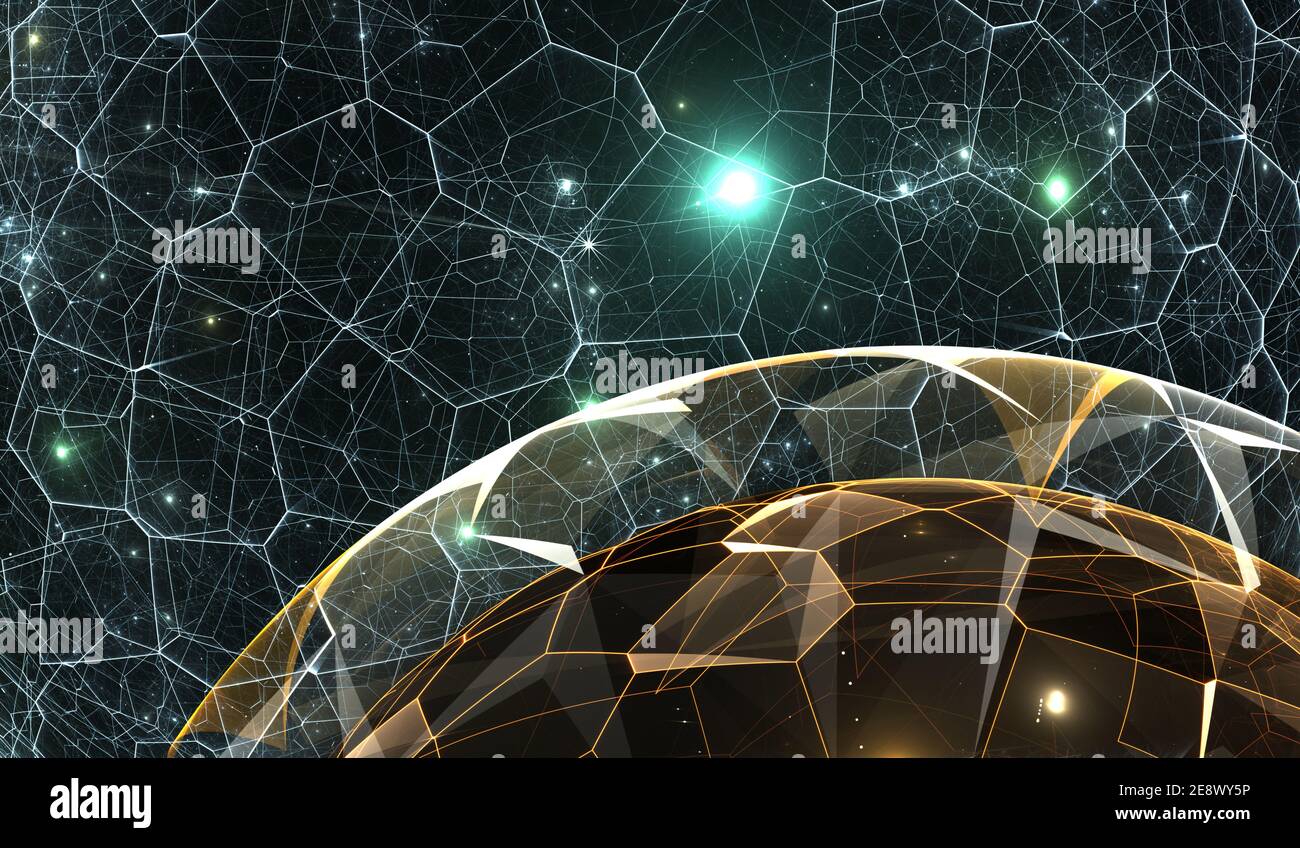 Mondo quantistico, meccanica quantistica. illustrazione 3d Foto Stock