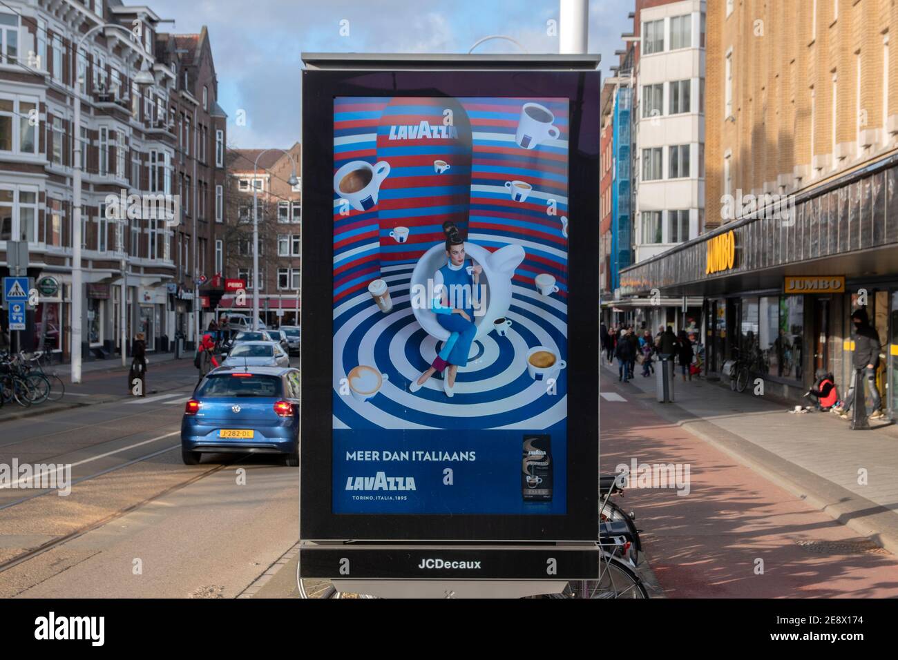 Billboard Lavazza Coffee ad Amsterdam Paesi Bassi 22-1-2021 Foto Stock