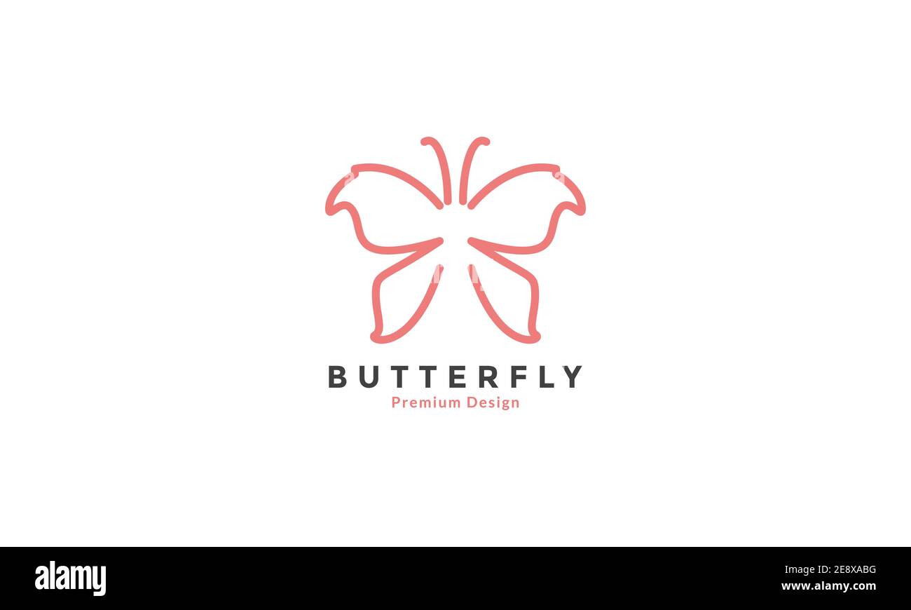 butterfly forma moderna simbolo di linea unica icona grafica vettoriale illustrazione del progetto Illustrazione Vettoriale