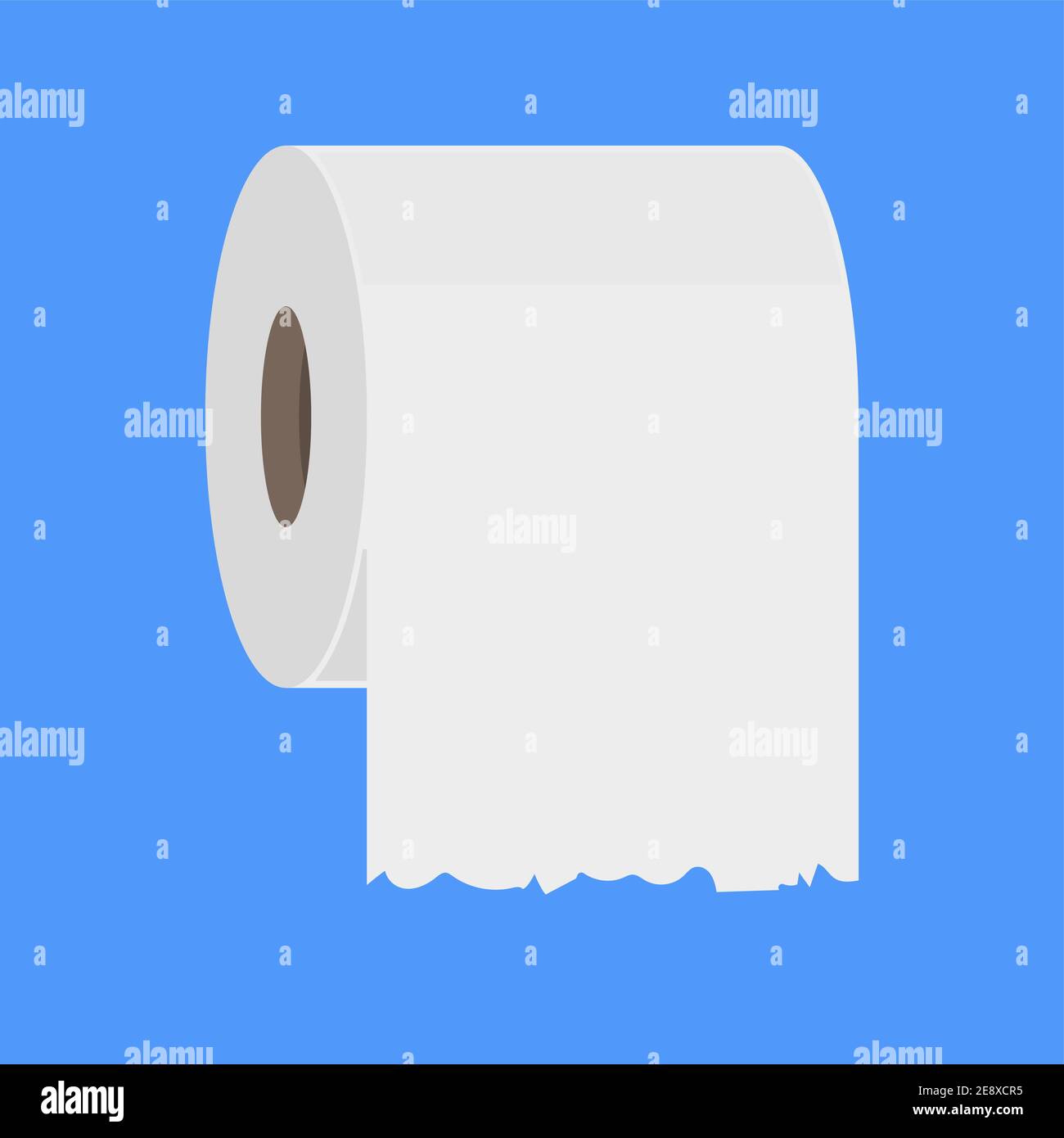 Icona di scorrimento del rotolo di carta igienica. Carta igienica Vector, tovagliolo isolato, nastro piatto Illustrazione Vettoriale