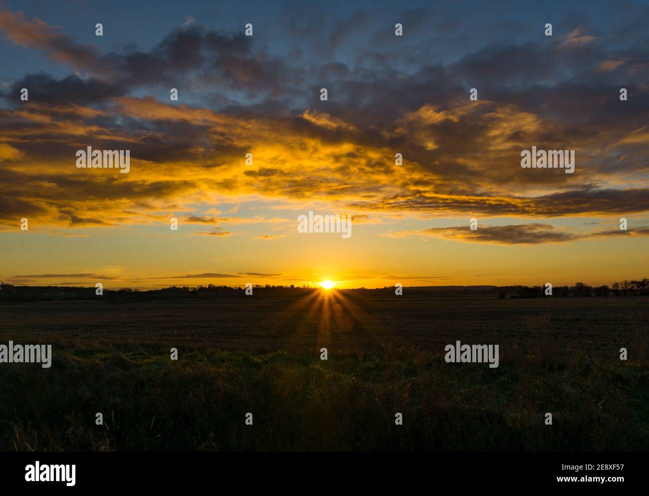 Tramonto su Lincolnshire Foto Stock