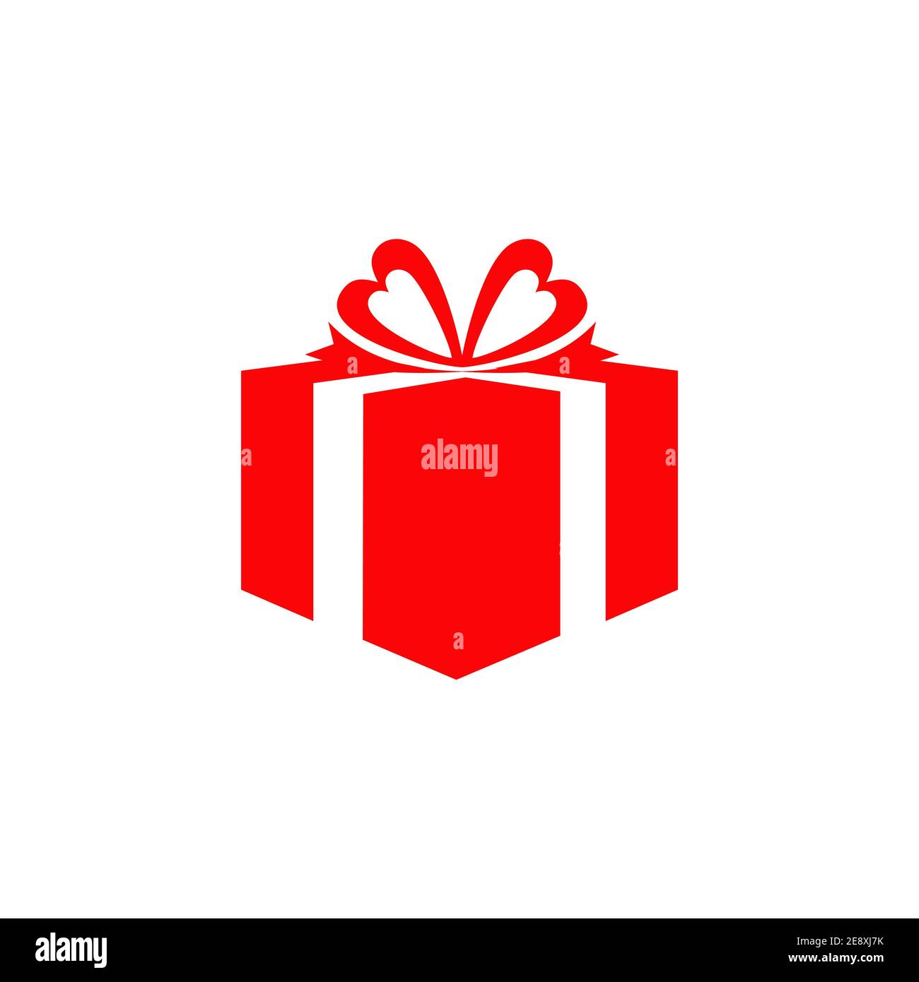 Modello vettoriale per il design del logo della confezione regalo Illustrazione Vettoriale