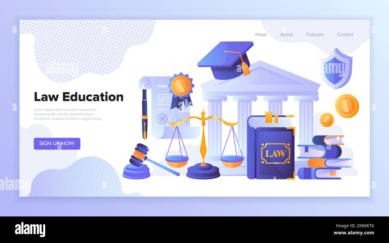 Concetto di diritto, giurisprudenza, apprendimento giuridico Illustrazione Vettoriale
