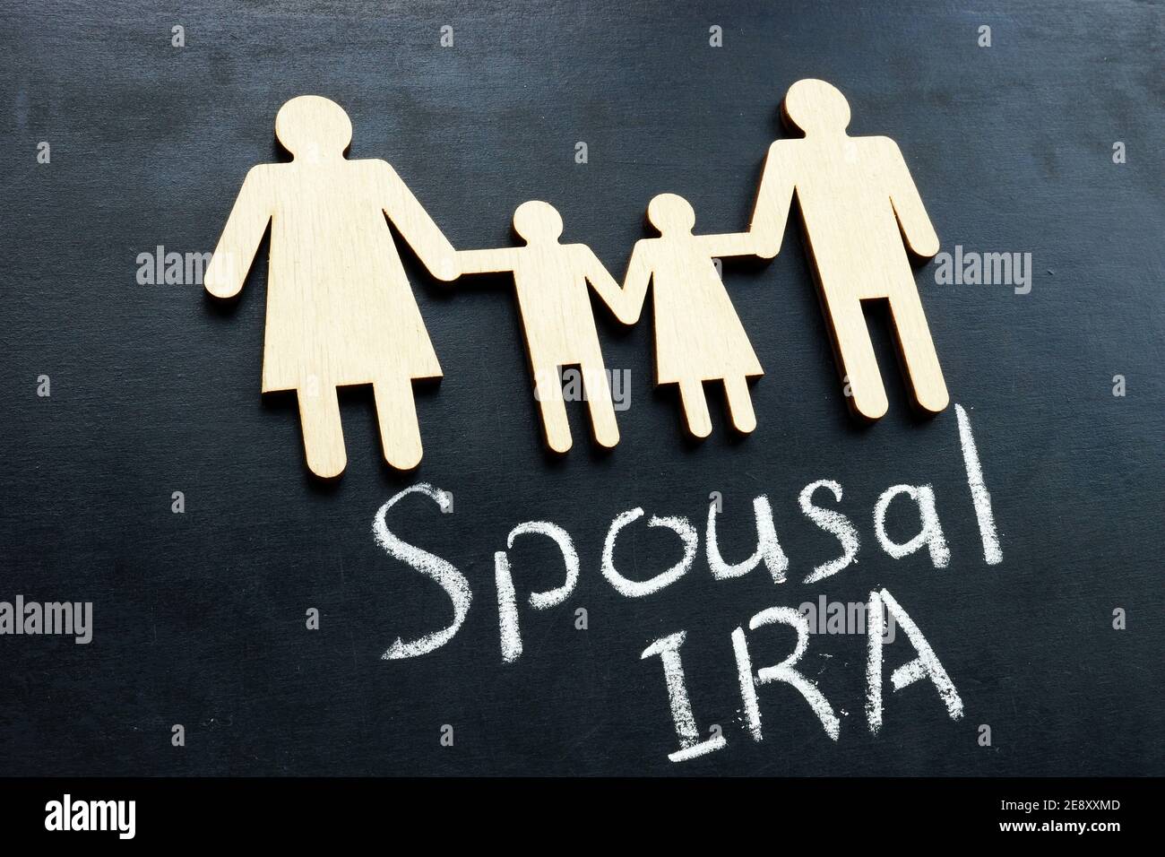 Piano di pensionamento e figure familiari dell'IRA spusal. Foto Stock