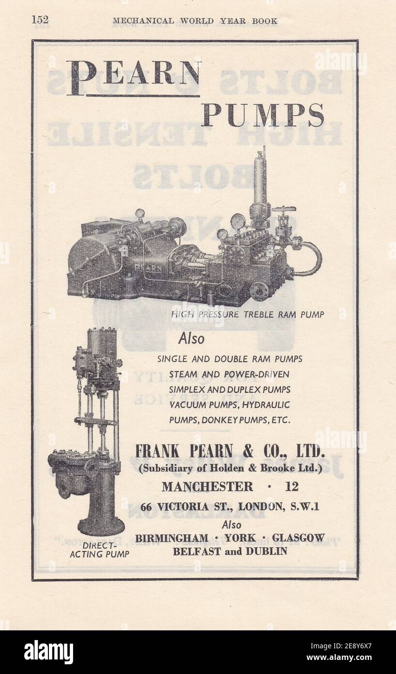 Pubblicità vintage per Frank Pearn & Co. Ltd Foto Stock