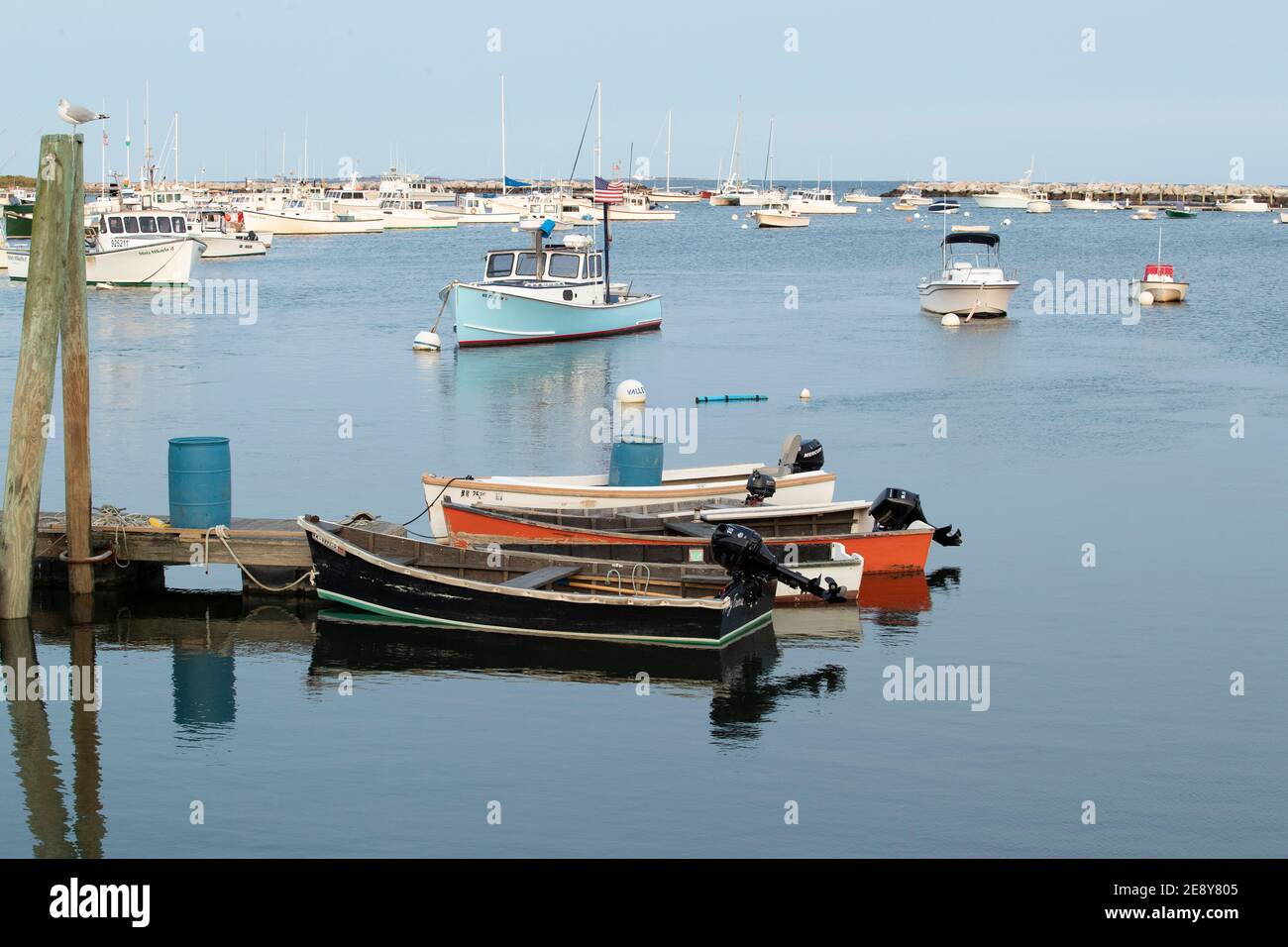 Rye si trova proprio sulla strada da Hampton Beach. È una città che ha molti residenti ricchi, ma anche un piccolo porto di lavoro per i pescatori sportivi e com Foto Stock