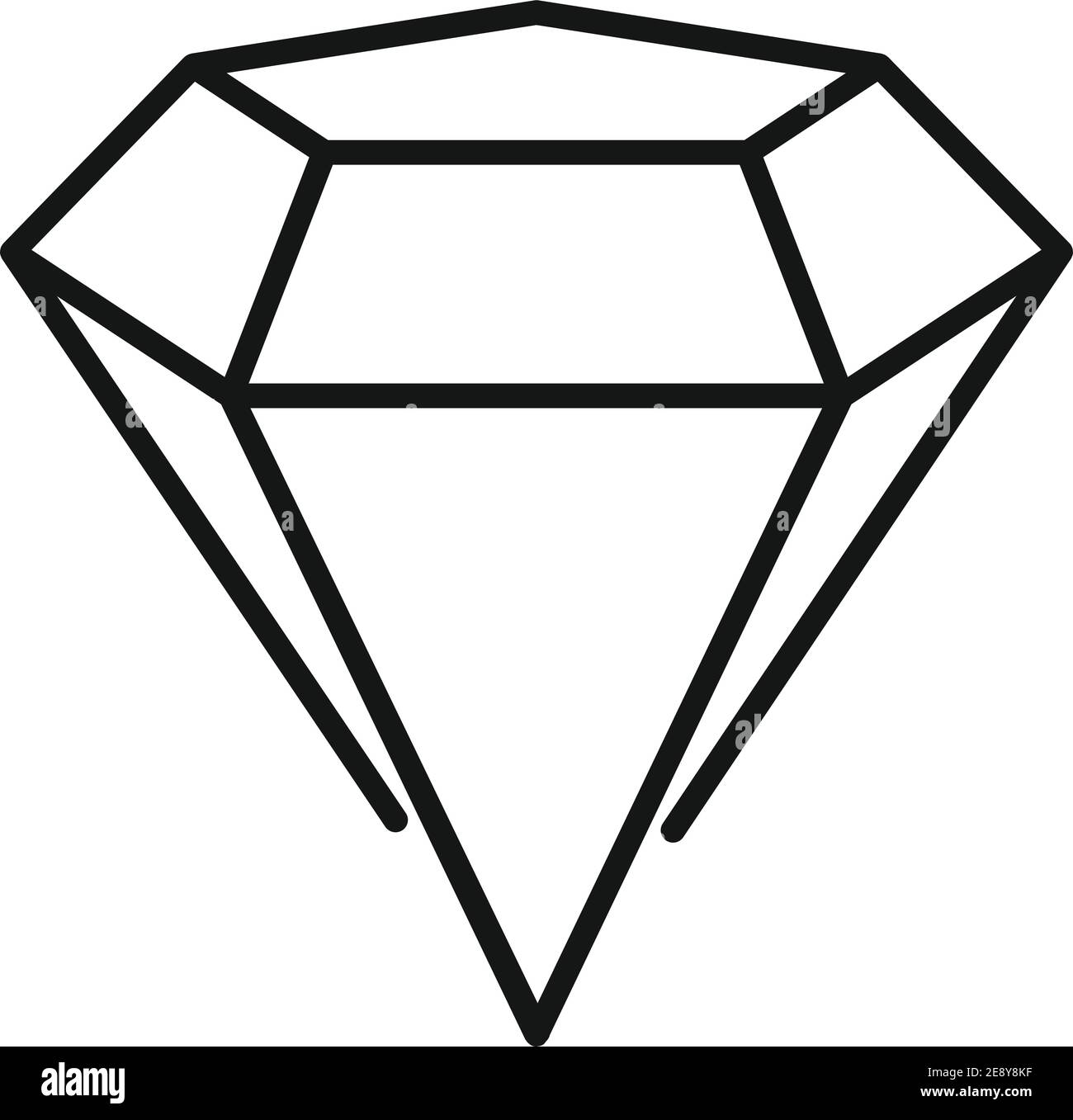 Icona delle abilità di diamante, stile di contorno Illustrazione Vettoriale