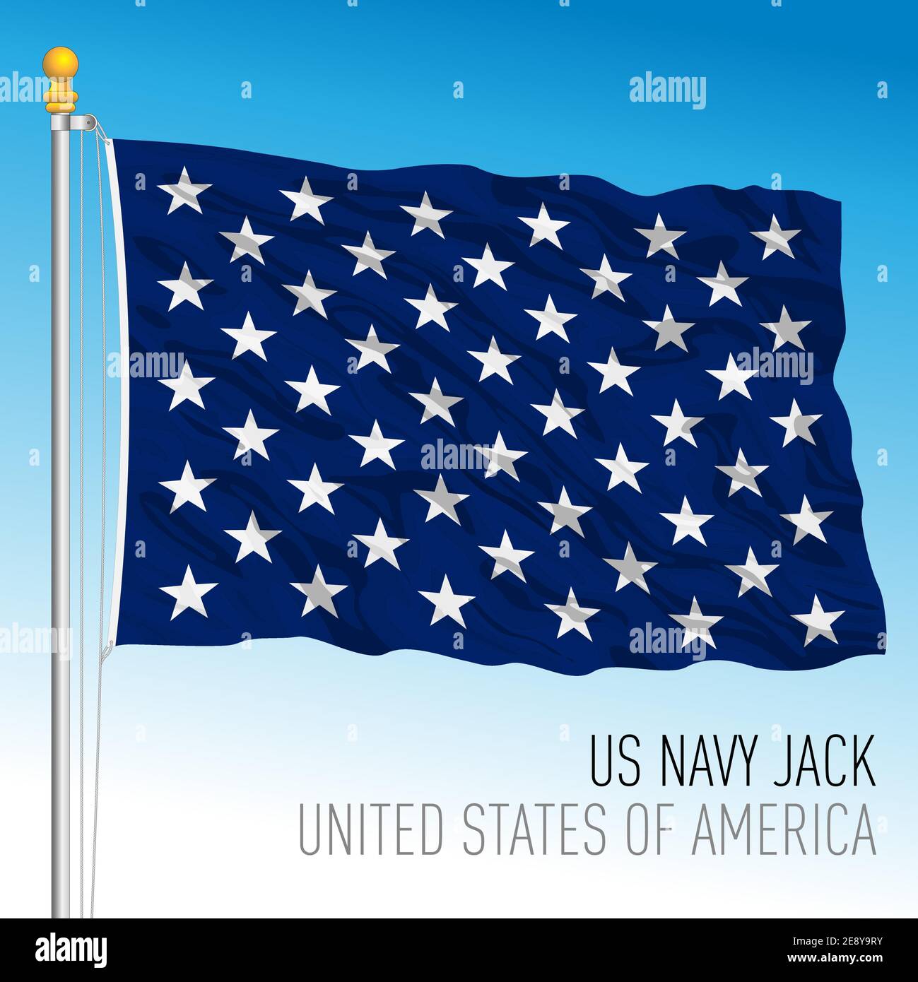 BANDIERA della US Navy Jack, Stati Uniti, illustrazione vettoriale Illustrazione Vettoriale