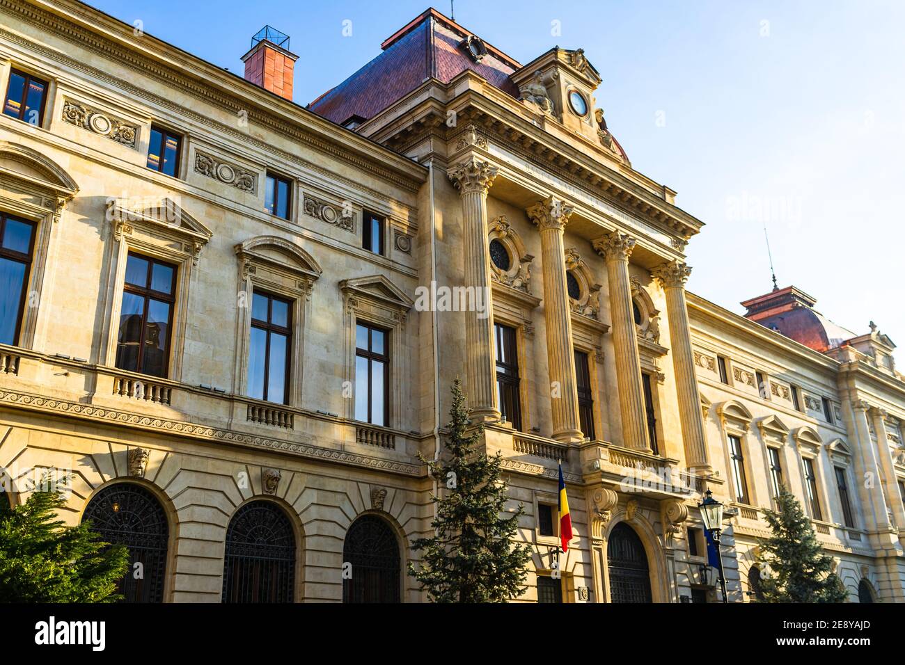 Banca nazionale di Romania (Banca Nationala a Romaniei). BNR è la banca centrale rumena. Sede centrale di BNR a Bucarest, Romania, 2020 Foto Stock