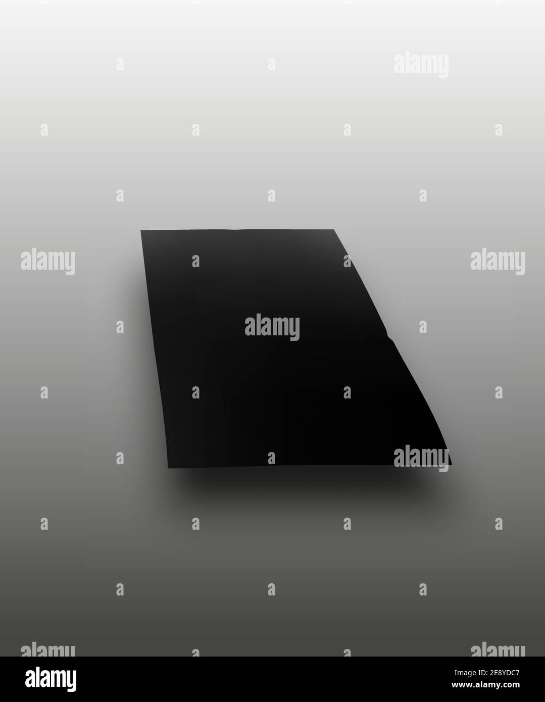 Vector Black Empty Brochure Mockup foglio di carta con ombra Illustrazione Vettoriale