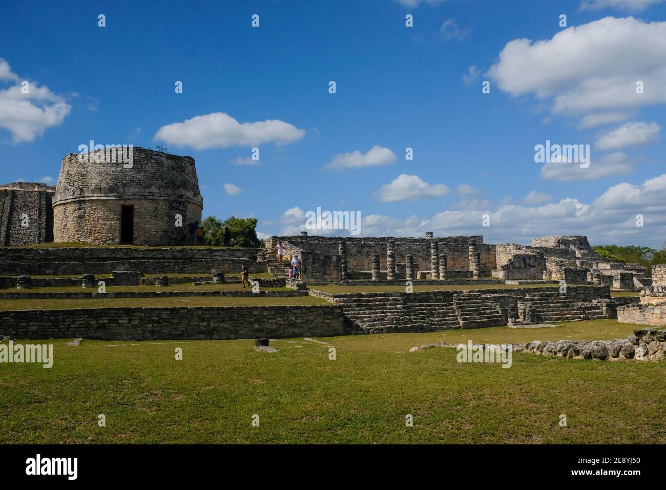 Il sito Maya precolombiano di Mayapan, Yucatan Messico Foto Stock