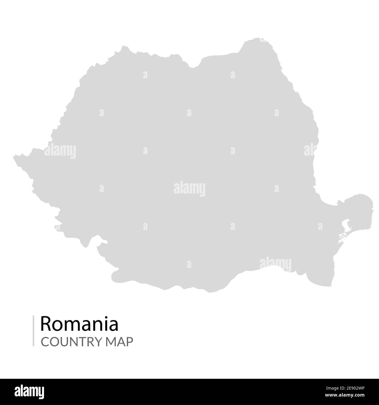 Romania mappa contorno vettoriale. Mappa rumena paese design isolato viaggio illustrazione Illustrazione Vettoriale