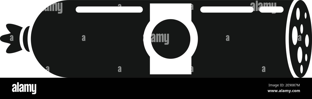 Icona salsiccia macellaio, stile semplice Illustrazione Vettoriale