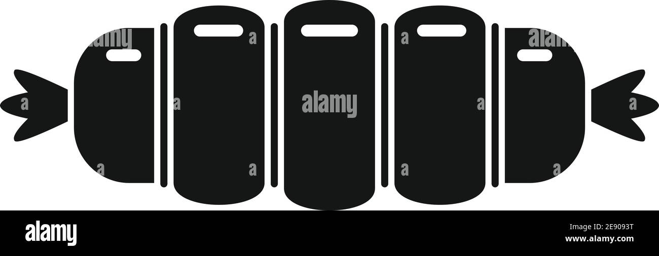 Icona salsiccia cruda, stile semplice Illustrazione Vettoriale